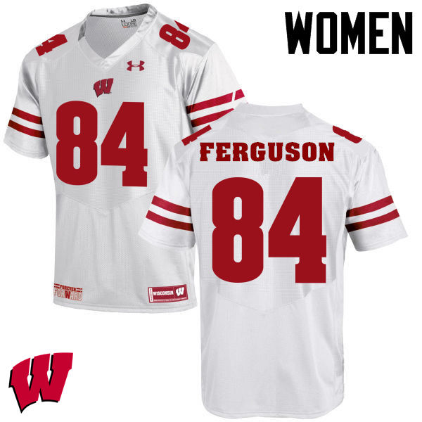 Wisconsin Badgers Women's #84 Jake Ferguson NCAA Under Armour Authentic White College Stitched Football Jersey QV40T16HN